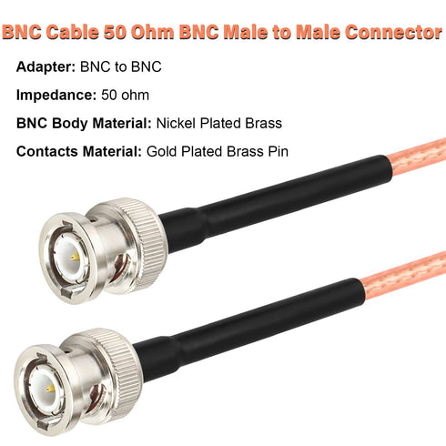 XRDS -RF BNC Cable 10 FT, 50 Ohm BNC cable BNC Male to BNC Male Cable BNC RG316 Antenna Cable for Antenna Scanners or Handheld Ham Radios etc....