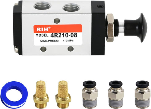 Pneumatic Lever Operated Manual Switch Valve 1/4"NPT Solenoid Valve Manual Control Push&Pull… (5Way2Postion)...