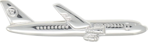 Novelty Silver Tone Airplane Tie Clip With Box Aircraft Plane Airline Tie Clip...