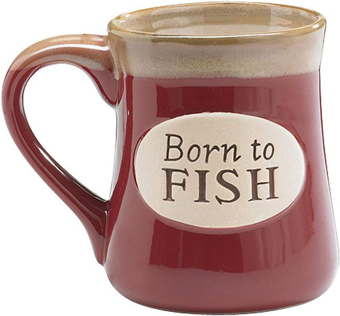 "Born To Fish" Coffee Mug with Fisherman's Serenity Prayer Great Fishing Gift...