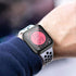 Black Hard Case Compatible with Apple Watch SE Series 6 Series 5 Series 4 44mm with Screen Protector, iwatch Ultra Thin HD Tempered Glass Screen P...