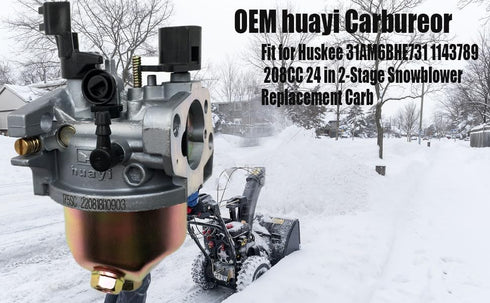 Huayi Carburetor Compatible with Huskee 31AM6BHE731 1143789 208CC 24 in 2-Stage Snowblower Replacement Carb...