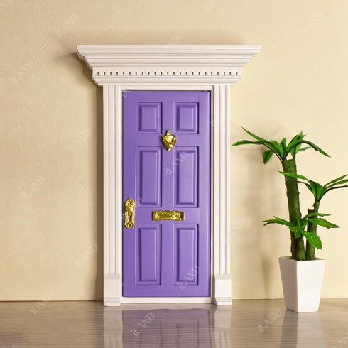 iLAND Dollhouse Door on 1:12 Scale, Miniature Door w/Handle & Knocker (Neoclassical Mini Door)...