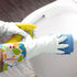 Bamllum 3 Pairs Rubber Cleaning Gloves, Household Kitchen Dishwashing Gloves with Cotton Flocked Liner, Long Cuff 16 Inches, Reusable, Non-Slip (S...