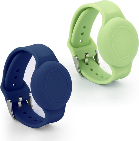 2pcs Kids Wristband for Airtag, Waterproof Light Silicone Bracelet Compatible with Apple Air Tag Adjustable Soft Watch Band Kids for GPS Tracking ...