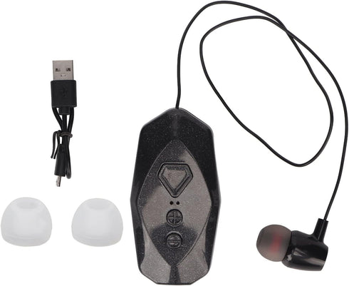Jectse Retractable Headphones, Collar Clip Earpiece HiFi Stereo Business Headphones with Power Display, Single Headphone for Office Trucker Driver...