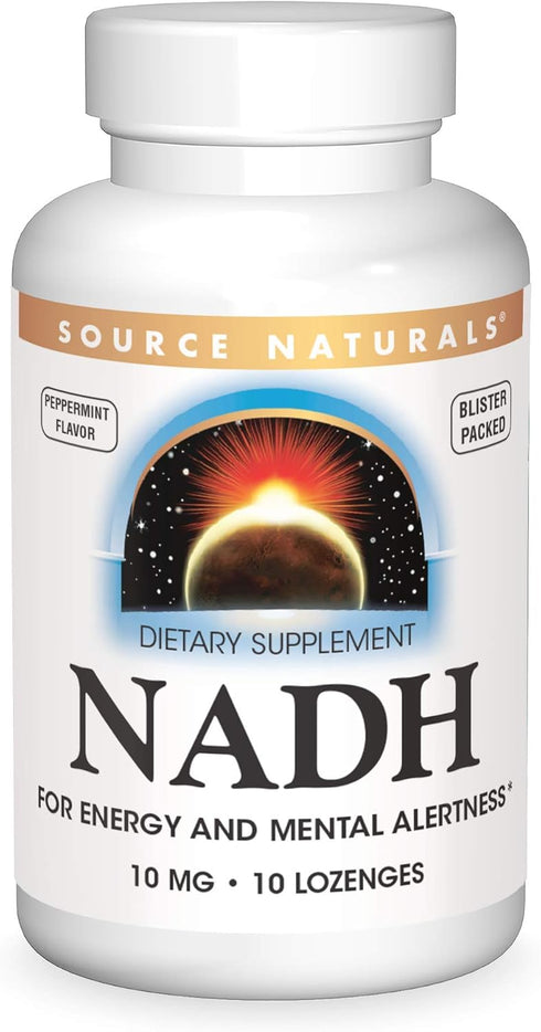 Source Naturals NADH 10mg, Boost Energy and Mental Alertness - 10 Tablets...
