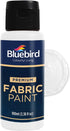 BLUEBIRD Fabric Paint, White, 3.4 Fl Oz, Permanent Fabric Paints for Clothes, Furniture Upholstery...