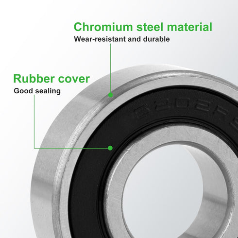 5pcs 6202RS Mini Bike Parts for Coleman CT200U CT200U-EX BT200X, Front and Rear Wheel Bearings Kit Replacement for Massimo Hensim 196cc Baja Warri...