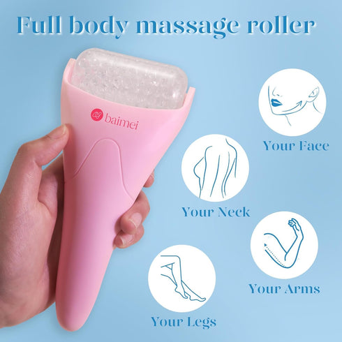 BAIMEI IcyMe Cryotherapy Ice Roller for Face and Eyes Massager Puffiness Redness Reducing Migraine Pain Relief, Skin Care Tool Helps on Muscle Ten...