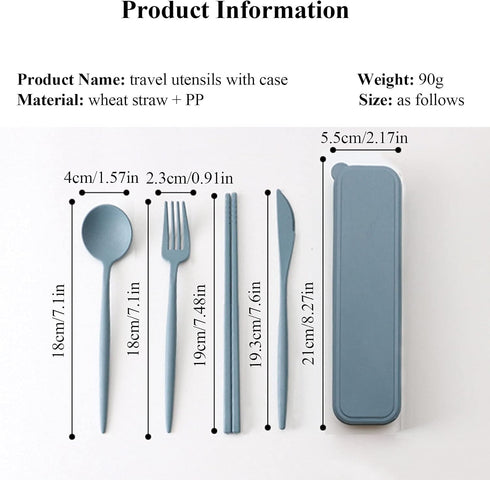Plastic Travel Utensils, 4 Sets Camping Utensils Plastic Spoons and Forks Set Plastic Silverware, Portable Reusable Utensils Set with Case for Pic...