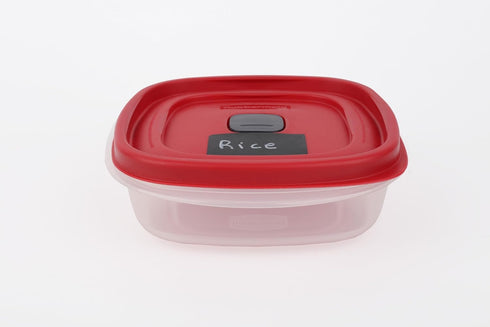Rubbermaid Food Storage Containers, 1.25 Cup Food Storage Containers, 9 Peice Set, Easy Find Lids, 4 Containers, 4 Lids Chalk Pen And Chalk Labels...