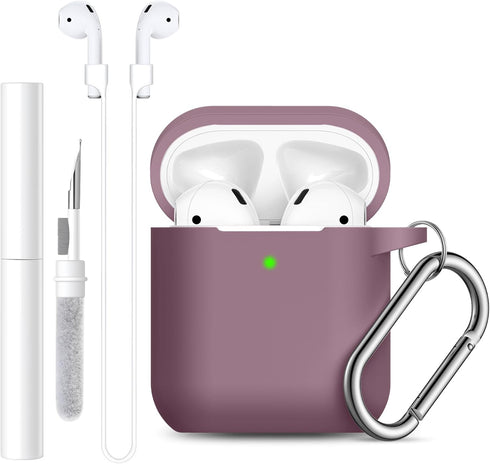 Lerobo Airpods Case Cover, with Cleaner Kit & Magnetic Airpod Strap Anti-Lost Cord Sports Lanyard,Soft Slicone Cover Compatible with Apple AirPods...