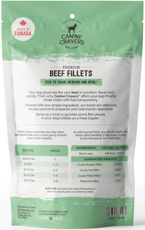 Canine Cravers Single Ingredient Dog Treats – Human Grade Air Dried Hypoallergenic Pet Food – Grain, Gluten, and Soy Free – 100% All Natural (Prem...