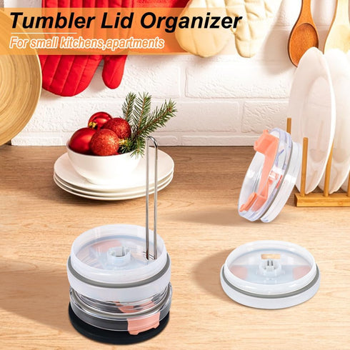 YQL 2Pcs Tumbler Lid Organizer for Cabinet,Space Saving Design Tumbler Lid Holder for Kitchen and Countertops Organization...