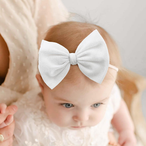 YanJie Brand Hairband - Handmade Velvet Baby Bows & Stretchy Nylon Headbands for Girls Infants Toddlers Child(4.5 black-velvet, 3 Count)...