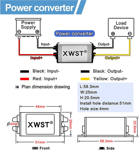 DC to DC 24V to 12V Step Down Voltage 12Volts Regulator Buck Converter Output 3A 36W Power Converter Module (3A)...
