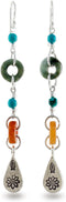 NOVICA Artisan Handcrafted Jade Silver Dangle | Turquoise Dangle | Beaded | Fine Sterling Silver | Multi Gem Earrings For Women...