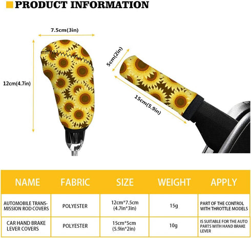 Starry Sky Mushroom Design Automotive Gear Shift Knob Cover+ Hand Brake Cover for Women Ladies Universal Case Sleeve Car Interior Decor Accessorie...