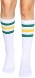 Henwarry Over the Calf Tube Socks Classic Triple Stripes Cotton Retro Athletic Socks for Men and Women...
