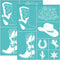 OLYCRAFT 2pcs 8.6x11 Inch Self-Adhesive Silk Screen Printing Stencils Western Cowboy Boots Silkscreen Stencils Reusable Hat Horse Mesh Transfer St...