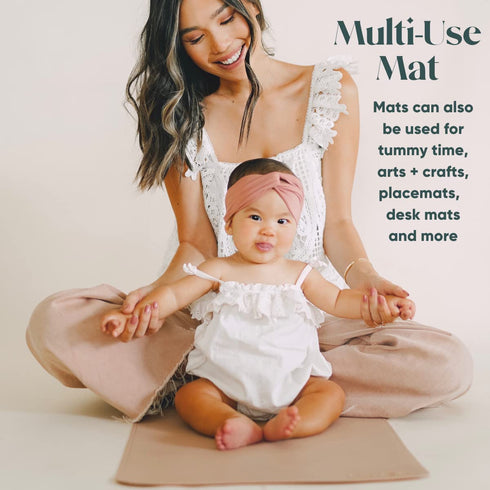 Vegan Leather Baby Changing Mat (16 X 30 in) - Multipurpose Wipeable and Portable Diaper Mat - Foldable for Travel (Tan)...