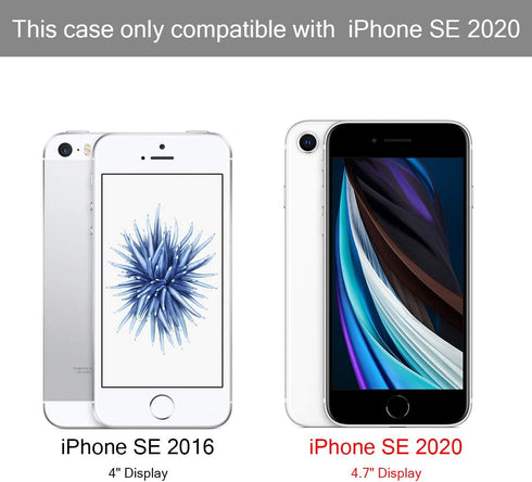 Vofolen for iPhone SE 2020 Case Wallet Credit Card Holder ID Slot Sliding Hidden Pocket Anti-Scratch Dual Layer Hybrid Bumper Armor Protective Har...