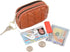 Small Coin Purse For Women Leather Change Pouch Wallet Double Zipper Card Holder with Key Chain...