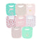 Maiwa Cotton Waterproof Baby Girls' 8 Pack Bibs with Buttons for Teething Drooling Eating...