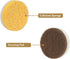 DrDirt Kitchen Sponges with Handle - 2 Round Wood Pulp Dish Sponges & 1 Scouring Pad Sponges - Non-Scratch, Multipurpose for Pans, Pots, and Sink ...