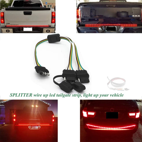 4 Way Y-Splitter Plug Universal for Tailgate Light Bar and Trailer Lights Plug & Play Adapter Extension Harness Wiring Plug 4 Pin Connectors...