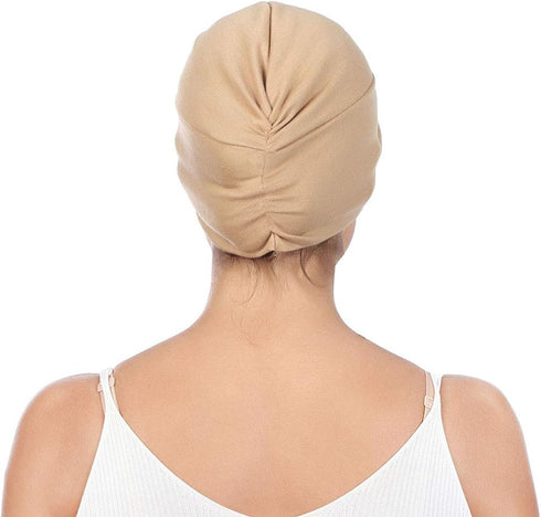 ® 3 Pieces Turbans for Women Soft Pre Tied Knot Fashion Pleated Cancer Turban Cap Chemo Headwrap Sleep Hat...