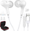 USB Headphone for PC Laptop Magnetic Wired Earbuds Computer Headset with Microphone Control Mute Mic Noise Canceling in-Ear Silicone Cap Corded Ea...