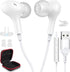USB Headphone for PC Laptop Magnetic Wired Earbuds Computer Headset with Microphone Control Mute Mic Noise Canceling in-Ear Silicone Cap Corded Ea...