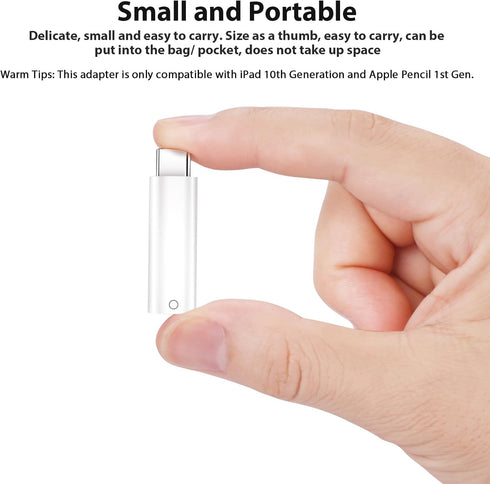 USB-C to Pencil Adapter Compatible with Apple Pencil 1st Generation USB-C to for Lightning Connector Charging Adapter for iPad 10th Gen Bluetooth ...
