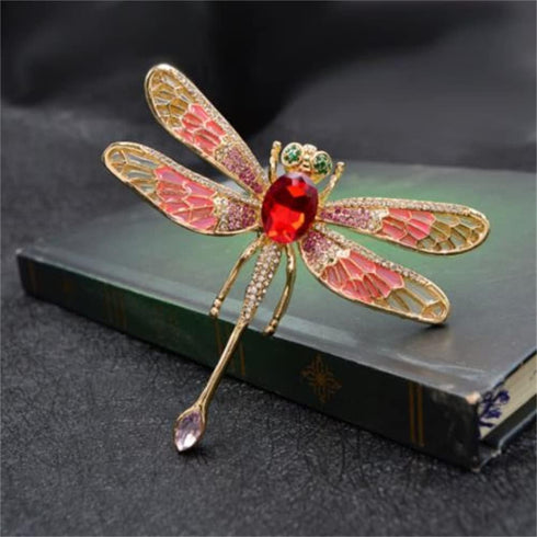 Crystal Vintage Dragonfly Enamel Brooch for Women Insect Brooch Pin Fashion Dress Coat Accessories Cute Jewelry...