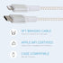 Realm USB-C to Lightning Cable, MFi Certified Lightning Cable, Nylon Braided Type C to Lightning Cable, iPhone 12 Charger Cable, White...