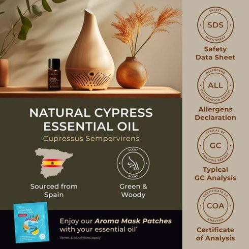 Gya Labs Cypress Essential Oil for Diffuser - 0.34 Fl Oz - 100% Pure Natural Cypress Oil for Candle Making Scent & Aromatherapy - Invigorate & Ref...