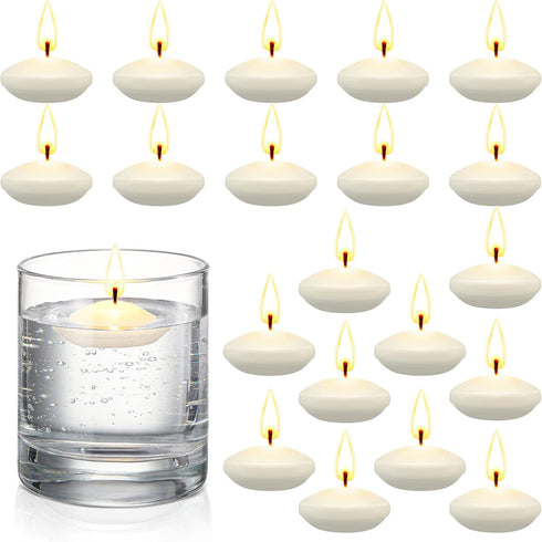 Nuanchu 20 Pcs Floating Candles Centerpieces for Wedding 1.5 Inch Small Unscented Floating Candles Decoration for Wedding Party Thanksgiving Hallo...
