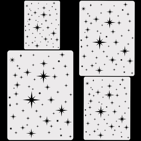 4 Pcs Star Stencil Star Stencils Different Sizes for Painting Template Star Stencil for Crafts Plastic Star Templates for Fabric Home Decor DIY Cr...