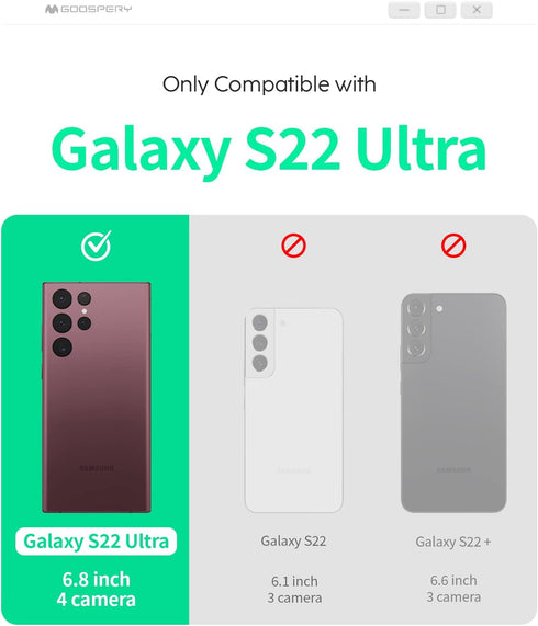 GOOSPERY Magnetic Door Bumper Compatible with Galaxy S22 Ultra Case, Card Holder Wallet Easy Magnet Auto Closing Protective Dual Layer Sturdy Phon...