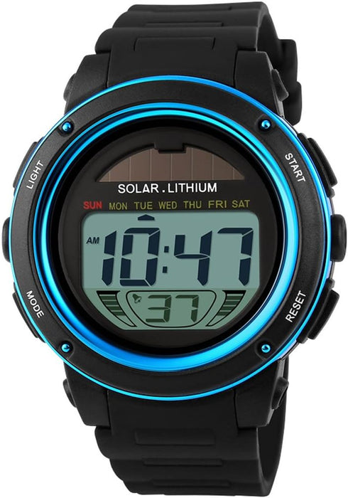MASTOP Solar Watch Neutral LED Digital Watch Military Waterproof Sports Watch Black...