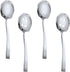 HANSGO 2PCS Stainless Steel Serving Spoons and 2PCS Slotted Serving Spoons, 9" Large Silver Serving Utensils Set for Catering Banquet...