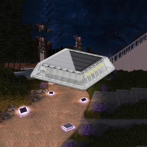 Solar Deck Dock LED Light Outdoor Solar Step Lights Walkway Pathway Driveway Marker Outside Lighting for Stair Rail Garden Patio Yard Ground Lawn ...