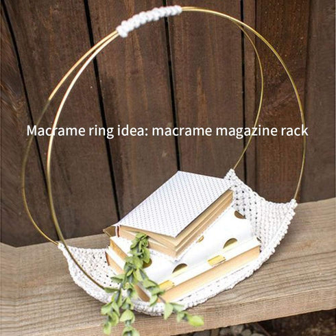 SUNTQ Macrame Hoops Ring for Dream Catcher Metal Crafts Round Brass Plated 6inch(Gold,Pack of 10)...