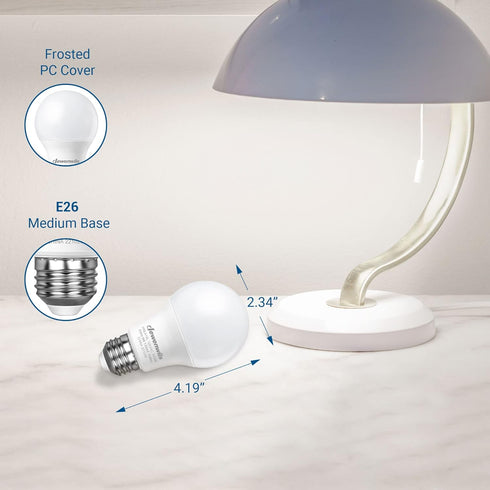 DEWENWILS 8-Pack A19 LED Light Bulb, 760LM, 5000K Daylight LED Light Bulbs, 9 Watt(60 Watt Equivalent), E26 Medium Screw Base, Non Dimmable, UL Li...