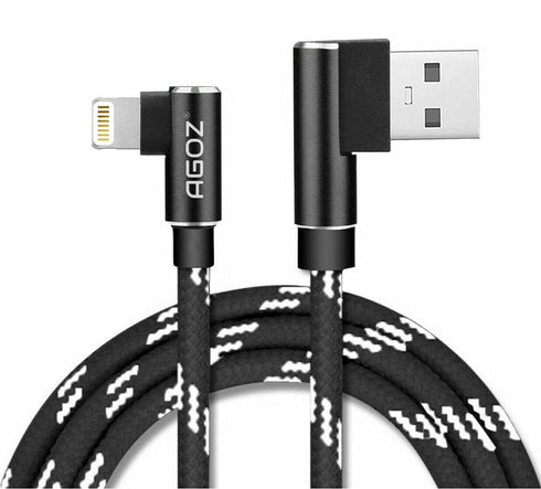 AGOZ 4FT Apple MFI Certified Lightning iPhone Cable, 90° Right Angle, FAST Charger Cord Compatible with iPhone 14, 13, 12 Pro max, iPhone SE, iPho...