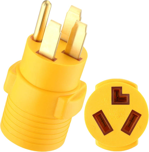 4 Prong to 3 Prong Dryer Adapter Compatible with NEMA 14-50P to 10-30R, 50Amp RV 14-50P Male to Dryer 10-30R Female Adapter Generator Dryer Welder...
