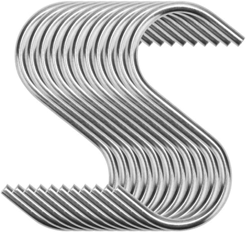 30 Pack Heavy Duty S Shaped Hooks - Stainless Steel, 2.5 inch Metal Hooks for Hanging in Kitchen, Bathroom, Bedroom and Office...