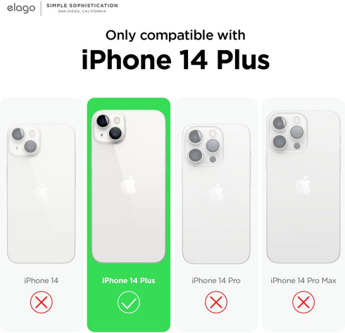 elago Compatible with iPhone 14 Plus Case, Liquid Silicone Case, Full Body Protective Cover, Shockproof, Slim Phone Case, Anti-Scratch Soft Microf...